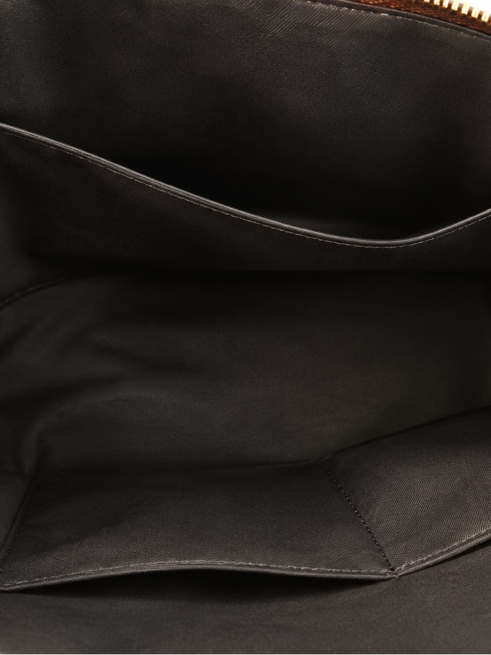 Coach Brown Signature Tote with Black Trim and Gold Hardware - Picture 3 of 4